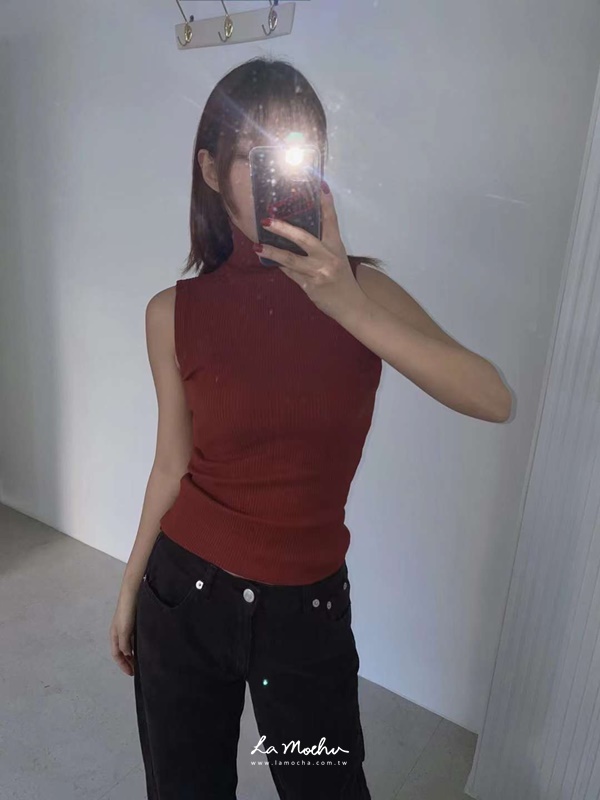 立領歐美坑條修身上衣